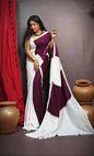 Exclusive Collection Chikankari Sequence Saree - White & Purple