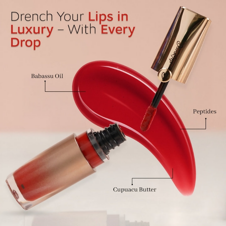 Dunamiss Ramona Hydrating Lip Oil Gloss Crimson Red Kiss