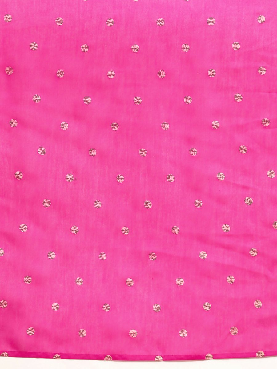 Ahalyaa Women's Traditional Semi Stitch Saree - Fuchsia