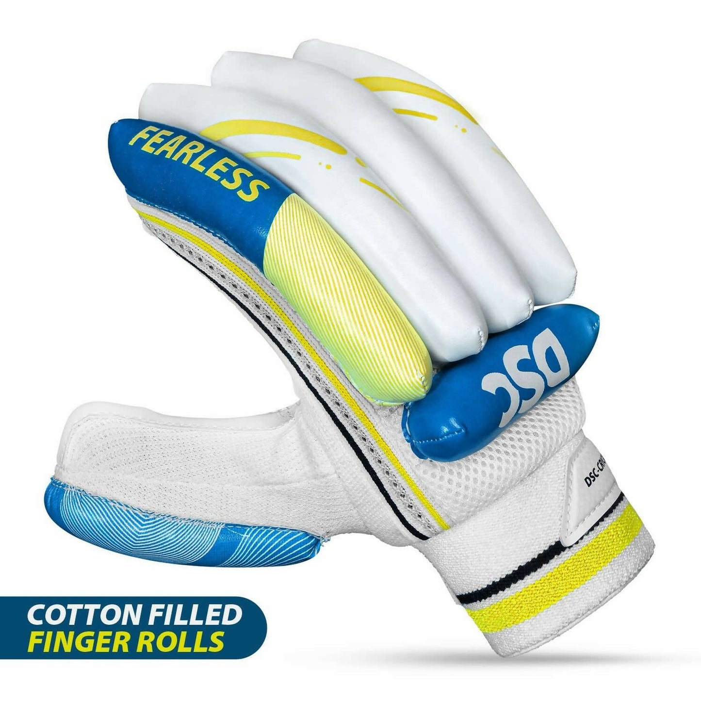 DSC Condor Ruffle Cricket Batting Gloves - Youth Left Multicolour with Cotton Gusset