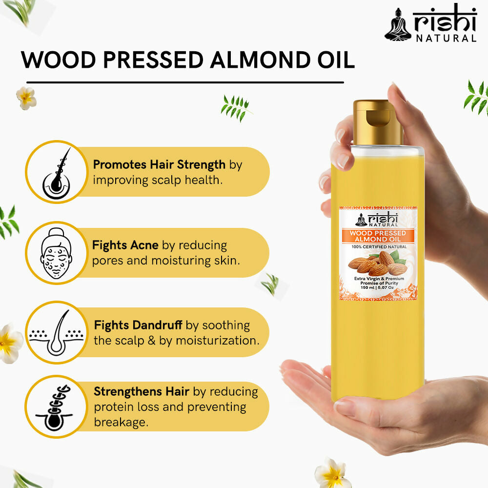 Rishi Natural Almond Oil Wood Pressed Skin And Hair