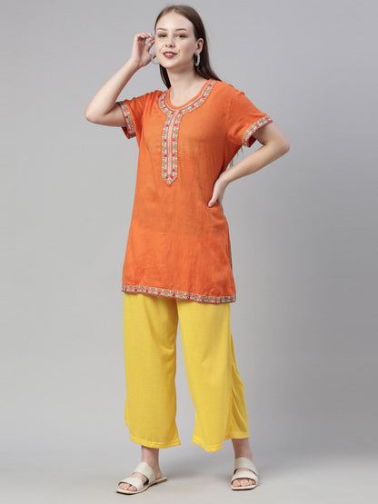Souchii Women Yellow Knitted Palazzos