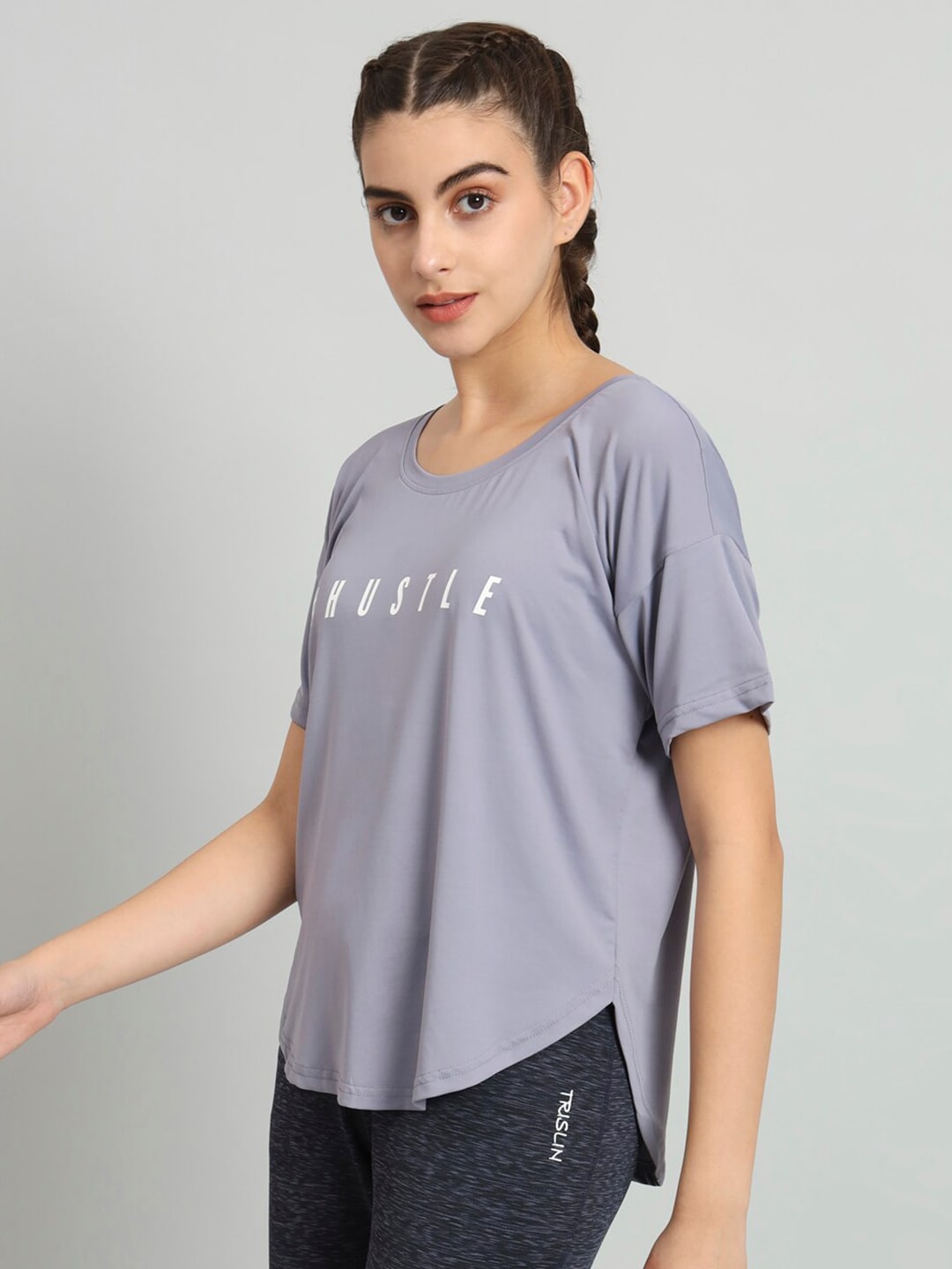 MKH Typography Printed Drop Shoulder Sleeves Dri-Fit Relaxed Fit T-shirt