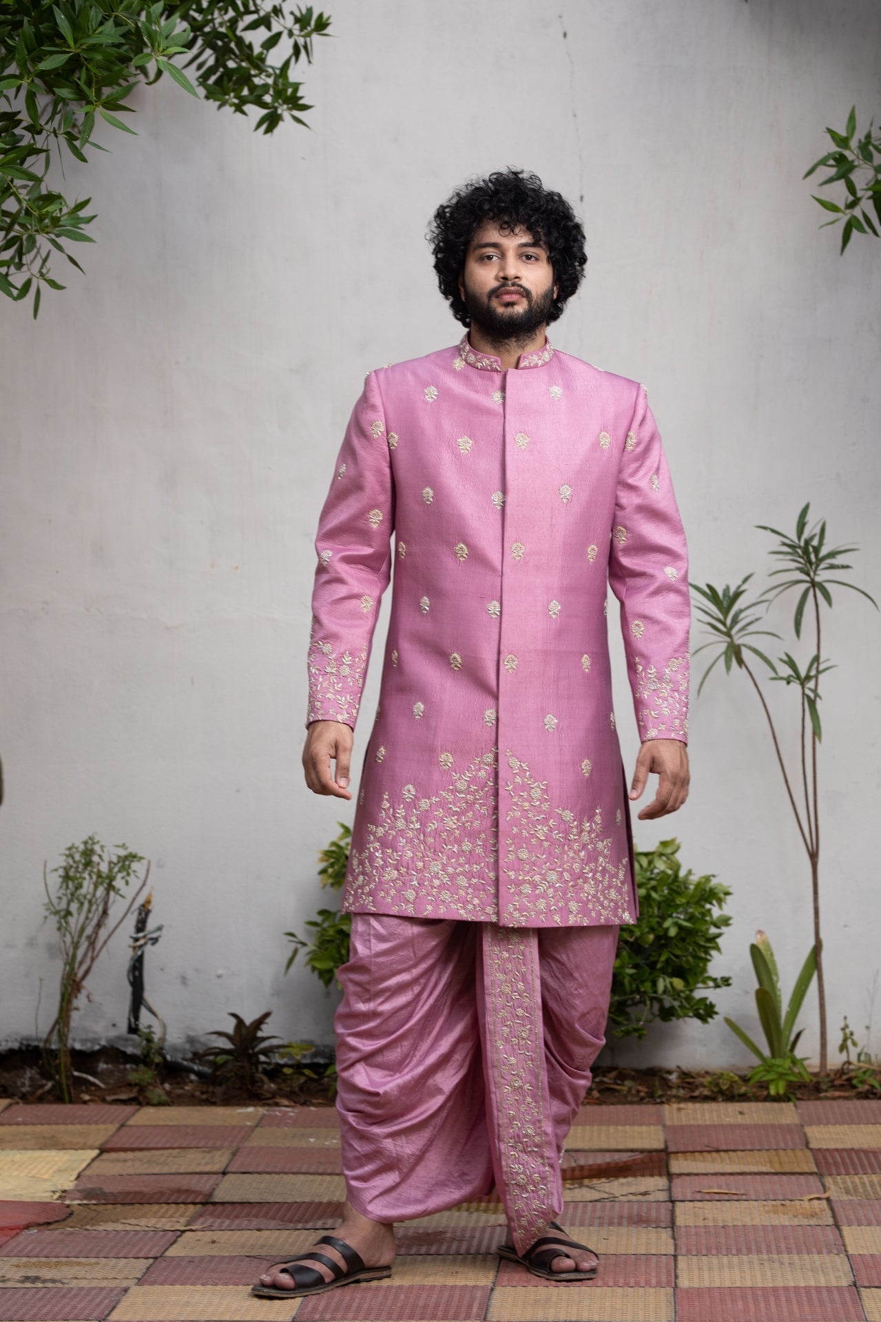 Purple Designer Sherwani by Hilo Design