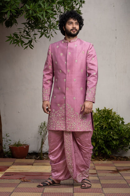 Purple Designer Sherwani by Hilo Design