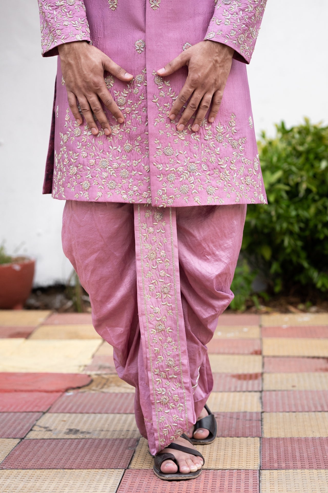 Purple Designer Sherwani by Hilo Design
