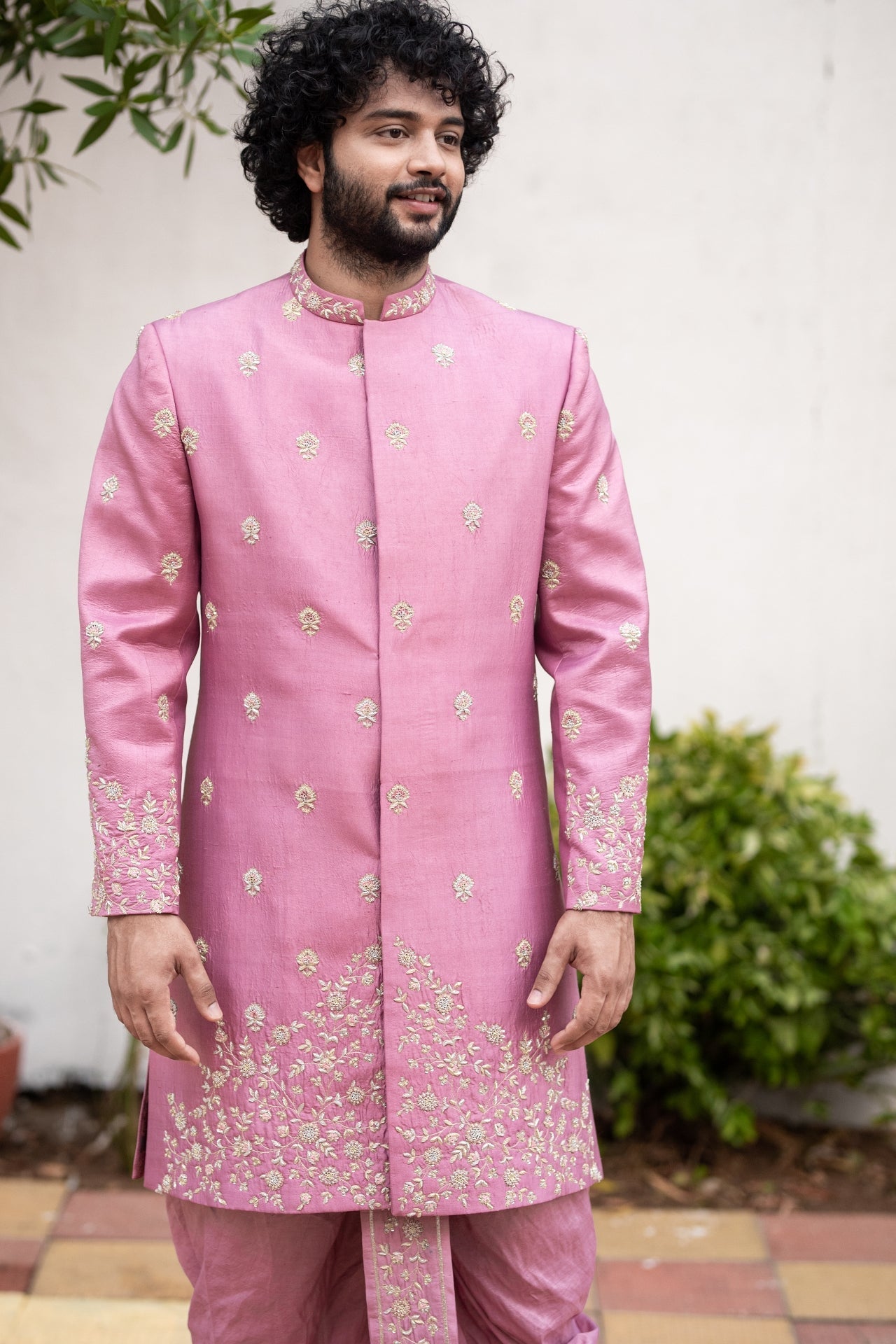 Purple Designer Sherwani by Hilo Design