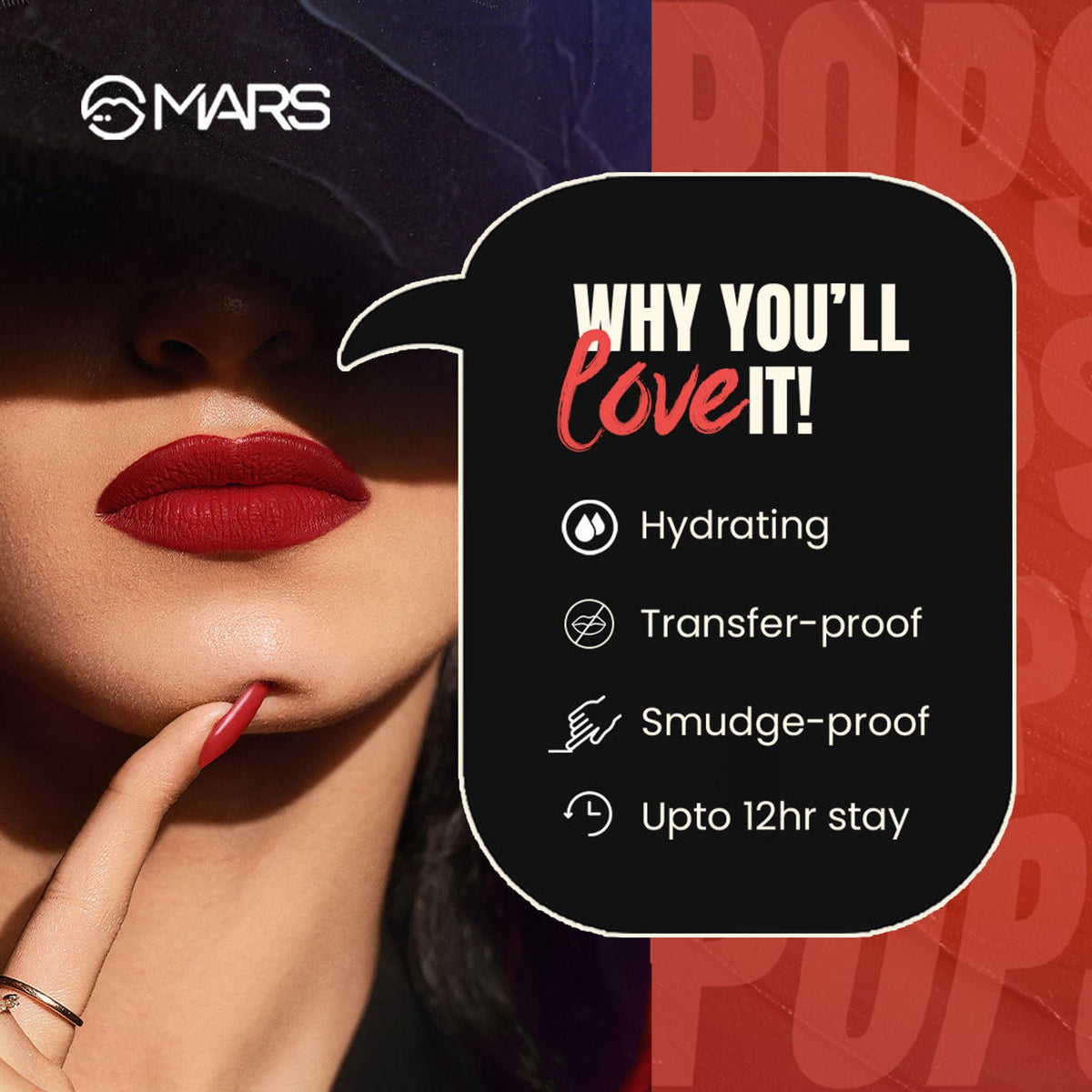 MARS Cosmetics Popstar Non Drying Liquid Mousse Lipstick - 18 Hot Topic