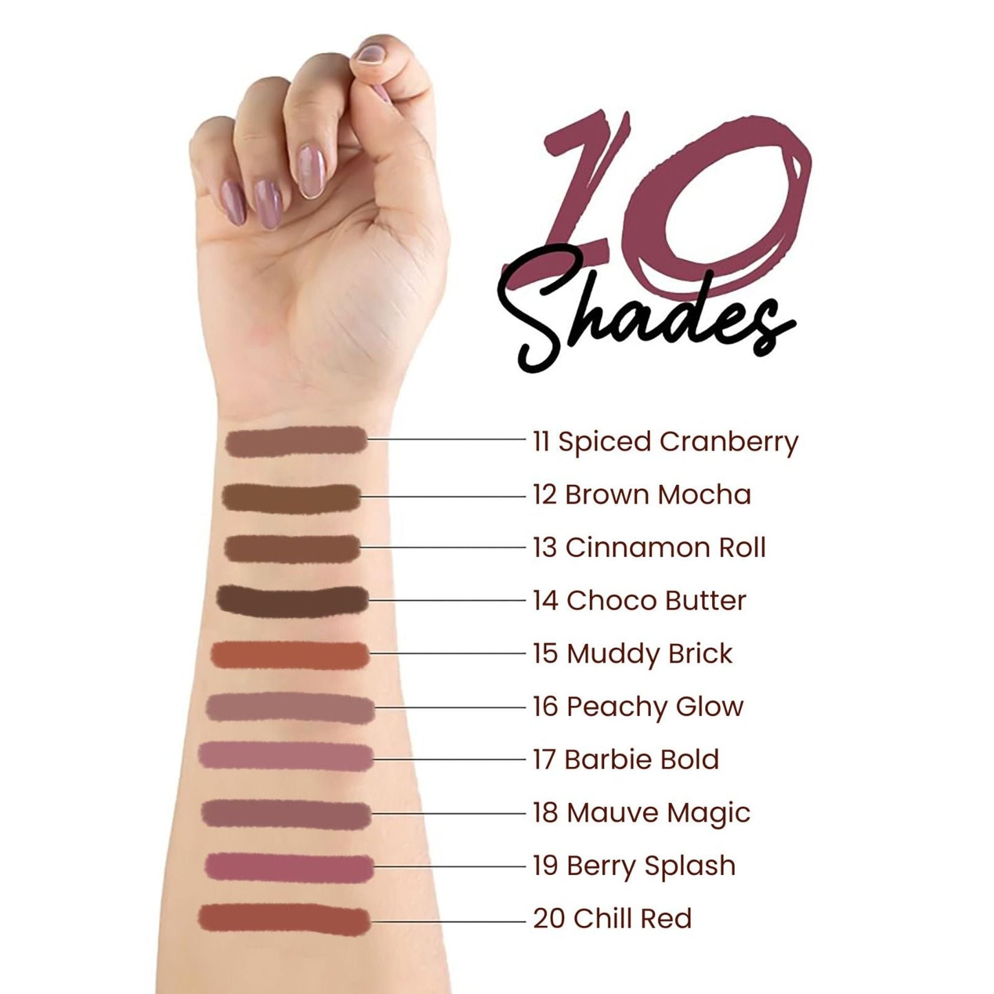 MARS Cosmetics Matte Lip Liner Set of 10 - Set B