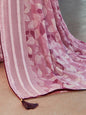 Saree Mall Floral Printed Pure Chiffon Block Print Saree