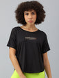 MKH Women Typography Printed Dri-FIT Sports T-shirt