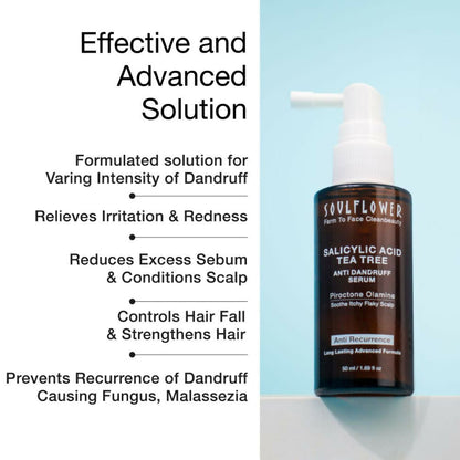 Soulflower Salicylic Acid Tea Tree Anti Dandruff Hair Serum