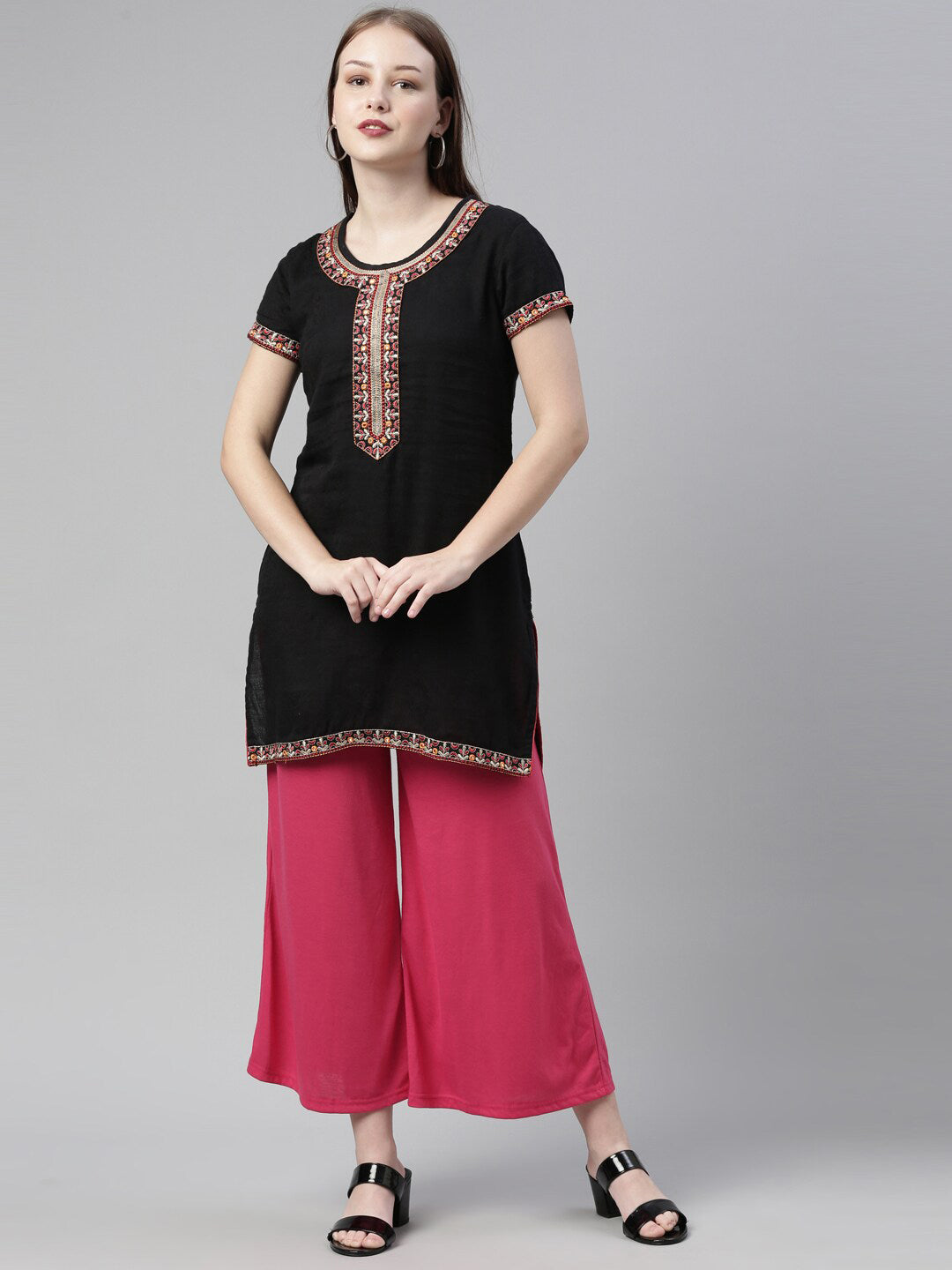 Souchii Women Beautiful Pink Knitted Palazzos
