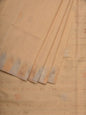 Beige Khadi Cotton Handloom Saree with Temple Border Design - Global Threads