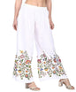 Mominos Fashion White Floral Design Palazzo