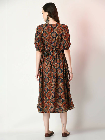 Myshka Women's Multi Empire Printed Dress