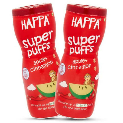 Happa Organic Multigrain Apple + Cinnamon Melts Super Puffs