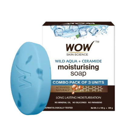 Wow Skin Science Wild Aqua & Ceramide Moisturizing Soap – Cooling, Hydrating & Skin Nourishing for All Skin Types