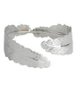 Brass Alloy Siver Plated Leaf Shape Cuff Bangle - The Pari