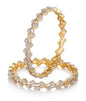 Gold-Polished Alloy Leaf Shaped Ad Bangle Set - The Pari