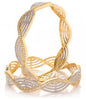 Gold-Polished Alloy Spiral Design American Diamond Bangles - The Pari