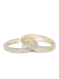 Gold-Polished Alloy Elagant Design American Diamond Bangle Set - The Pari