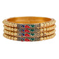 Gold-Polished Alloy Peacock Design Set Of 4 Bangles - The Pari