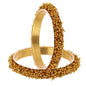 Gold-Polished Alloy Golden Handmade Beaded Bangle Set - The Pari