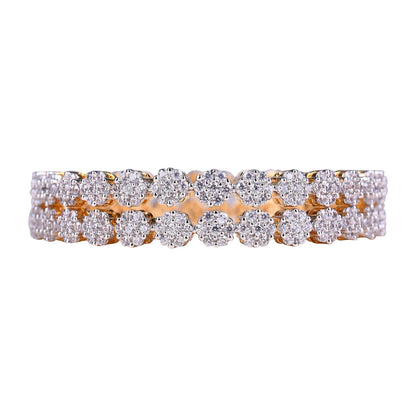 Gold-Polished Alloy Thin Flower American Diamond Bangle Set - The Pari