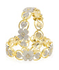 Gold-Polished Alloy Flower Design American Diamond Bangle Set - The Pari