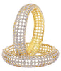 Gold-Polished Alloy Intricate Work American Diamond Bangle Set - The Pari