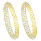 Gold-Polished Alloy Designer American Diamond Bangle Set - The Pari