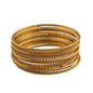 Gold-Polished Alloy Set Of 12 Gold Metal Bangles - The Pari