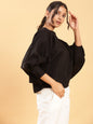 BohoJazz Can Never Go Wrong - Black Kimono Top with White Bell Bottom Co-ord Set
