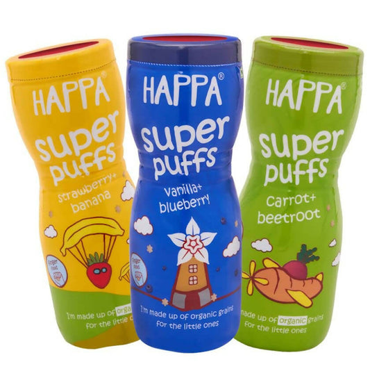 Happa Organic Multigrain Super Puffs Combo Of 3 (8 Months+)