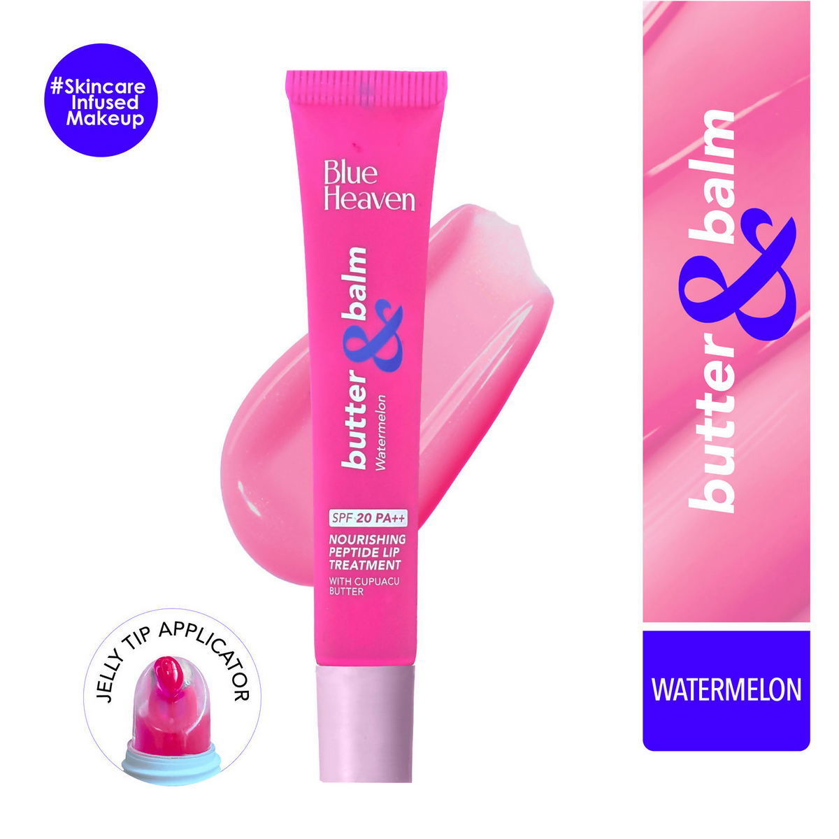 Blue Heaven Butter & Balm Peptide Based Tinted Lip Balm With Spf 20 Pa++ - Watermelon