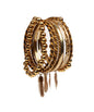 Gold-Polished Alloy Designer Fusion Gold Charms Bangle Set - The Pari