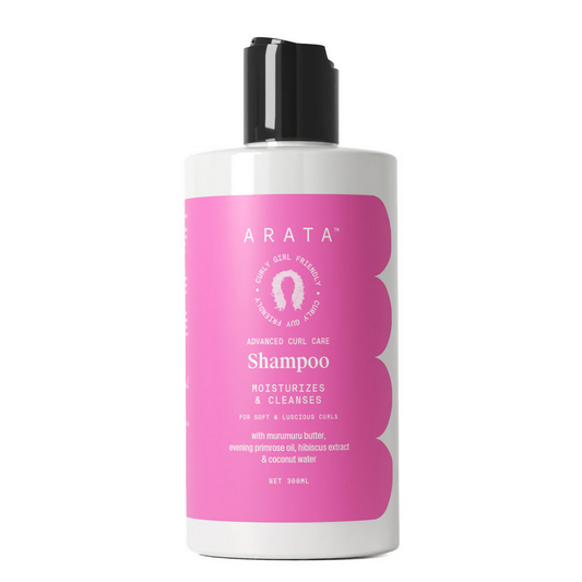Arata Advanced Curl Care Hair Shampoo For Dry & Frizzy Hair - Murumuru Butter Evening Primrose Oil