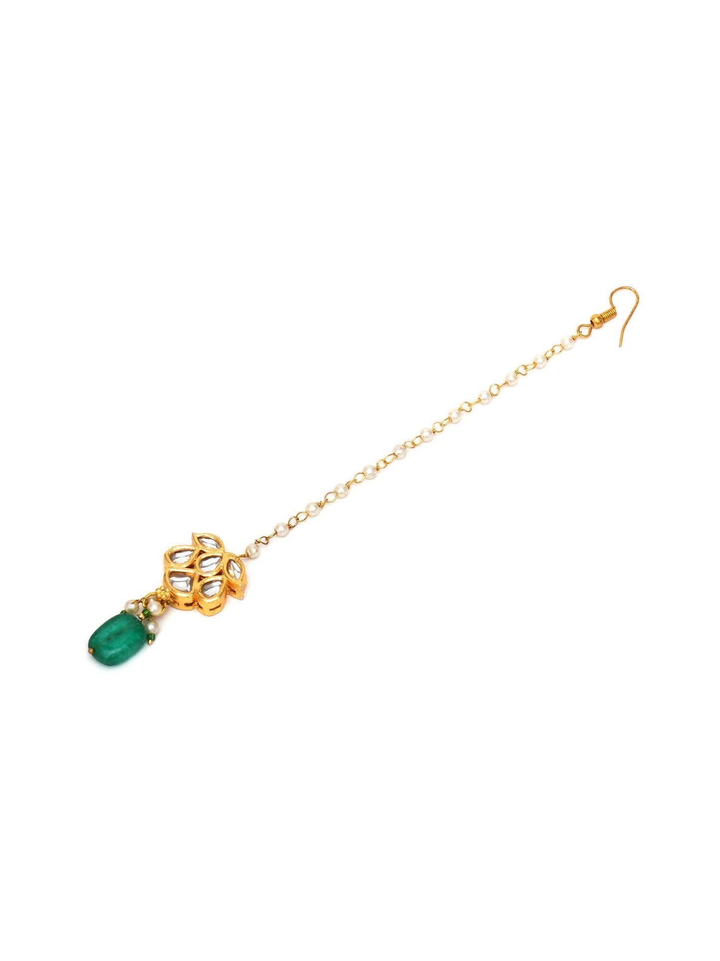 Kundan Maang Tikka (Gold) - Ruby Raang
