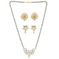 AanyaCentric Gold-Polished Mangalsutra with Pendant, 2 Pair Earrings