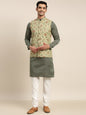 Sojanya Men Green Ethnic Motifs Kurta with Pyjama & Nehru Jacket