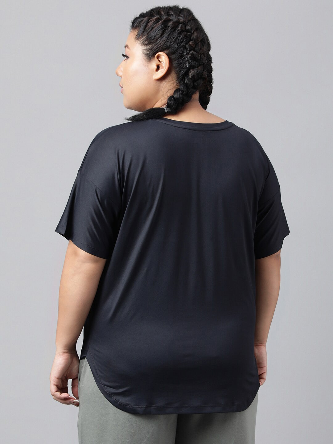 MKH Plus Size Typography Printed Relaxed Fit Dri-FIT T-shirt