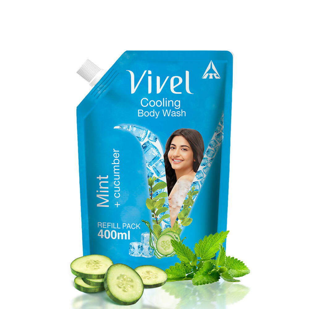 Vivel Cooling Body Wash Mint & Cucumber Moisturizing Shower Gel Supersaver Refill Pouch