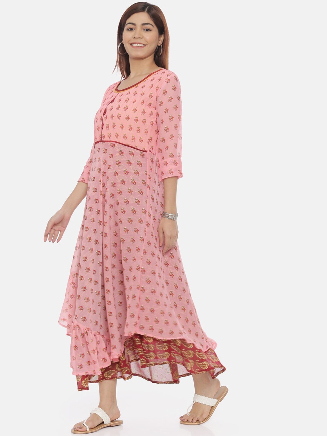 Souchii Brown Printed Maxi Dress