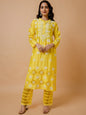 HOUSE OF KARI Floral Embroidered Chanderi Silk Chikankari Kurta