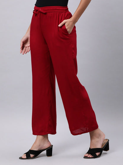 Souchii Maroon Liva Ethnic Palazzos