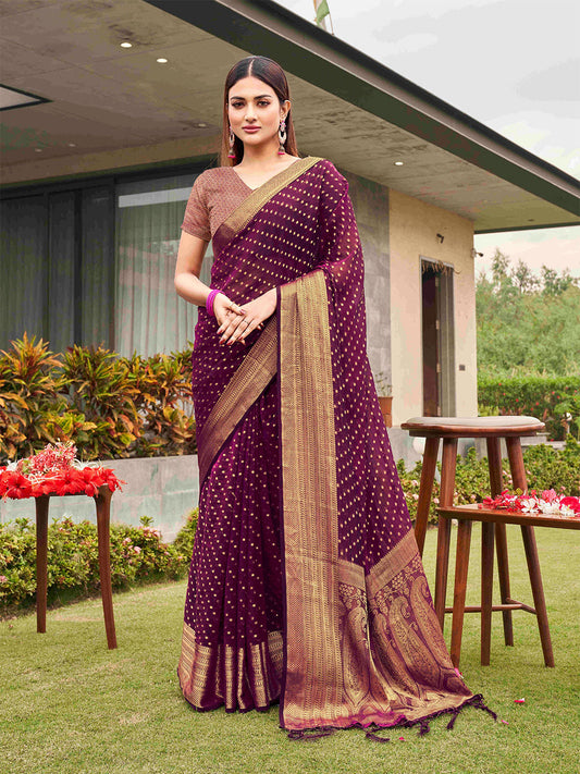 Tikhi Imli Embellished Zari Art Silk Saree