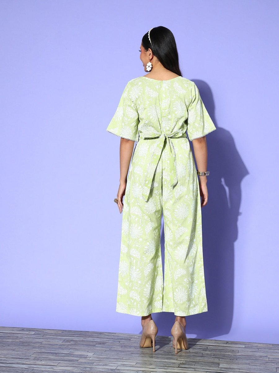 Ahalyaa Printed Cotton Basic Jumpsuit