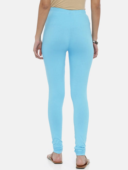 Souchii Blue Solid Churidar-Length Leggings