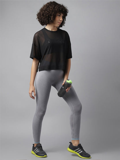 MKH Women Typography Printed Dri-FIT Sports T-Shirt